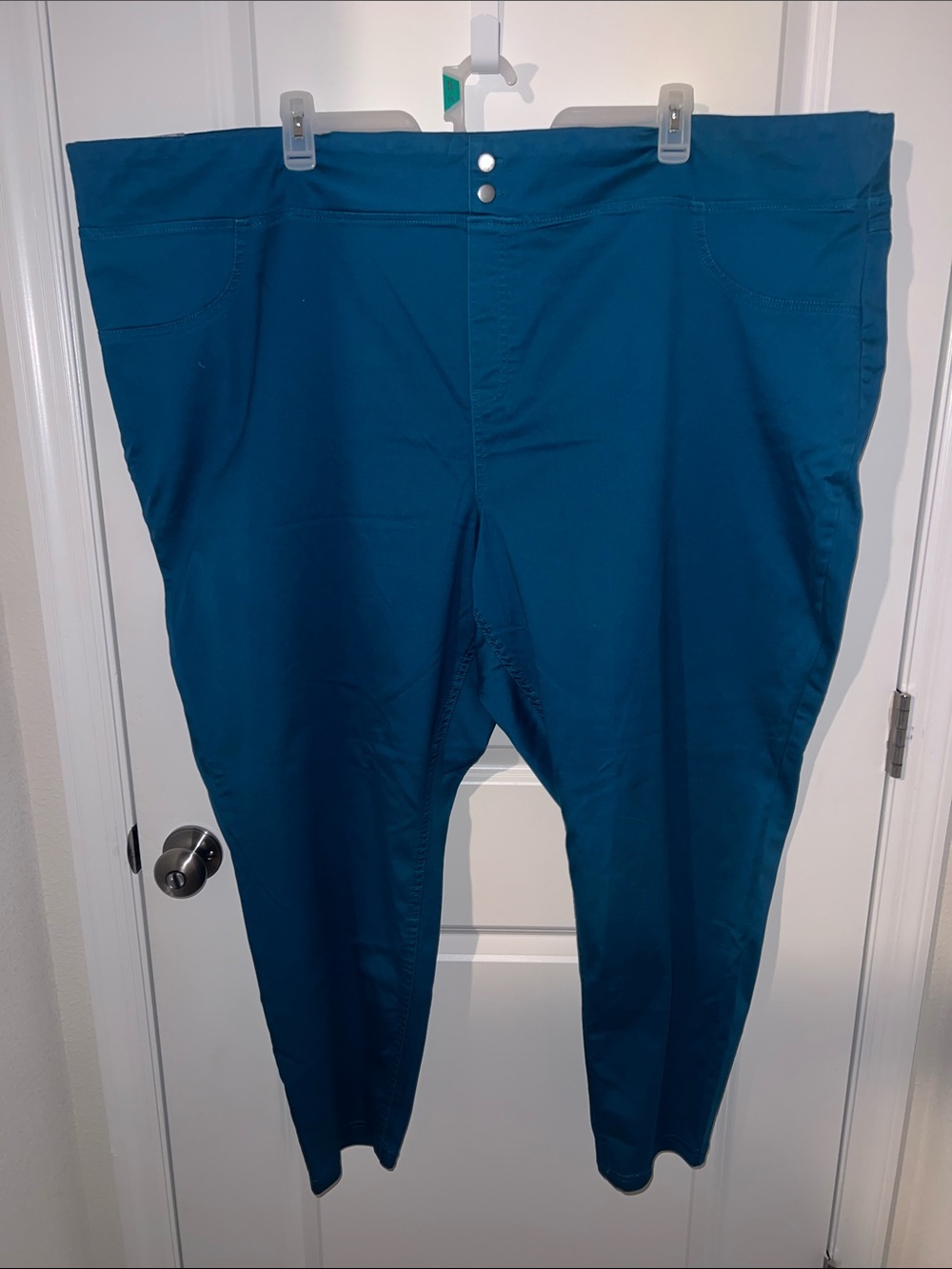 Women Teal Stretch Pants - Comfortable Everyday Fit